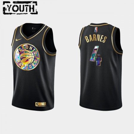 Maglia NBA Toronto Raptors Scottie Barnes 4 Nike 2021-22 Nero Golden Edition 75th Anniversary Diamond Swingman - Bambino